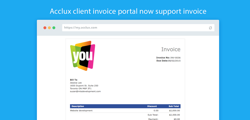 Acclux client invoice portal now supports invoice preview